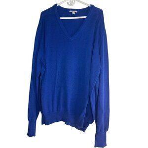 VTG 100% Egyptian Cotton Men’s Sweater XXL Blue Made in USA Preppy Old Money